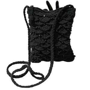 Vintage Black Crochet Purse